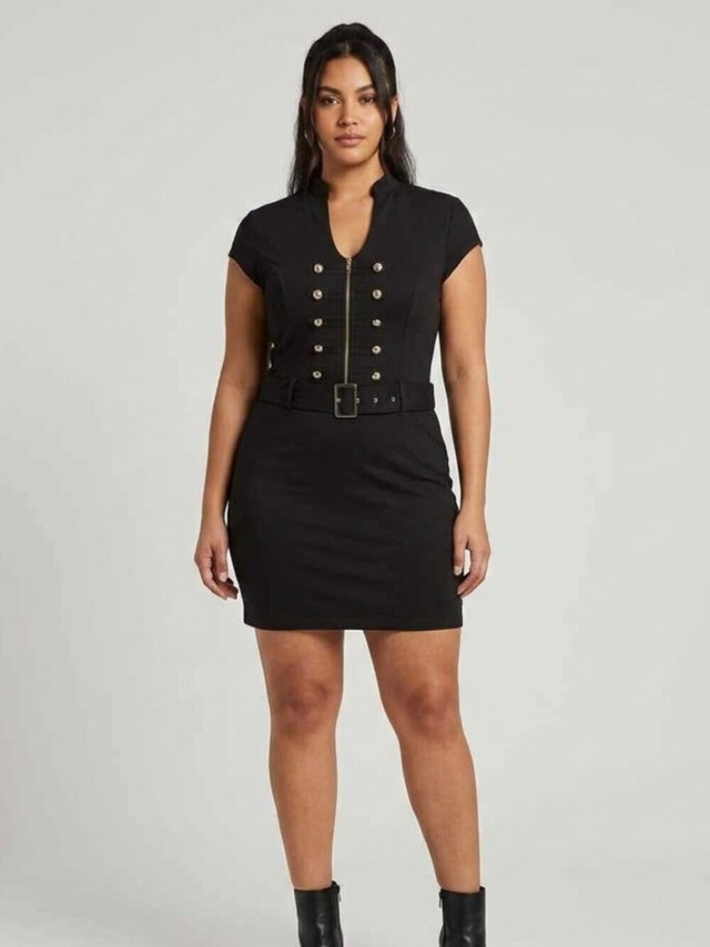 NWT QED London Black Military Look Dress